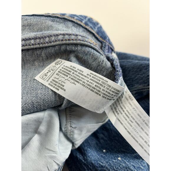 Abercrombie & Fitch 90s Relaxed High Rise Jeans 32 Short Curve Love Rhinestones - Picture 6 of 11
